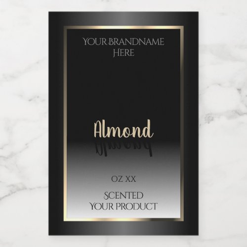 Luxurious Black and White Product Label Gold Frame
