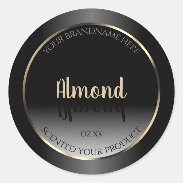 Luxurious Black and White Product Label Gold Frame (Front)
