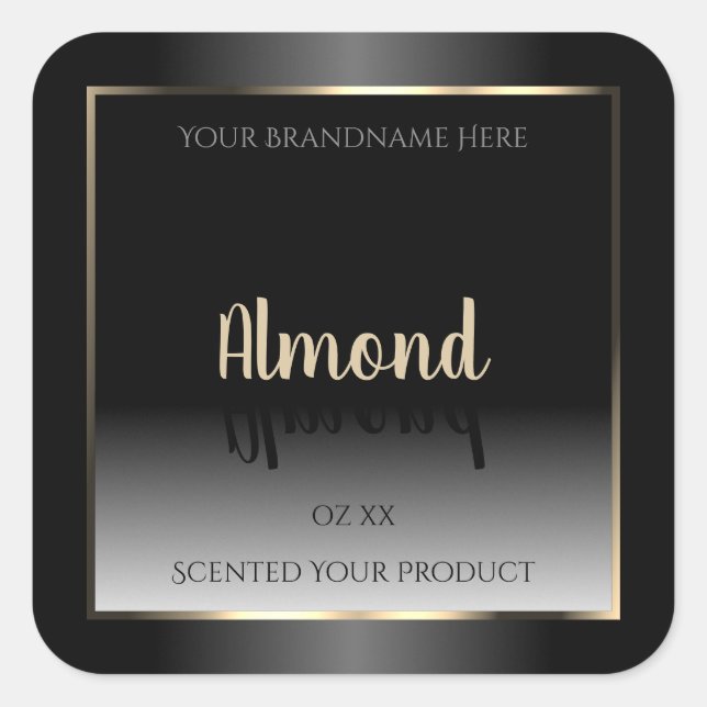 Luxurious Black and White Product Label Gold Frame (Front)