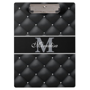 luxurious black design monogramed personalized clipboard