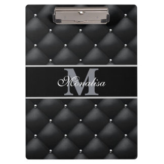 luxurious black design monogramed personalized   clipboard
