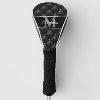 luxurious black design monogramed personalized   golf head cover