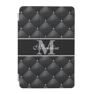 luxurious black design monogramed personalized   iPad mini cover