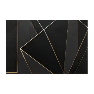 Luxurious Black Gold Abstract Acrylic Print