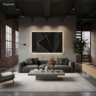 Luxurious Black Gold Abstract Canvas Print