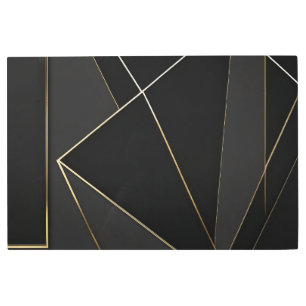 Luxurious Black Gold Abstract Metal Print