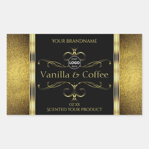Luxurious Black Gold Borders Product Labels Logo