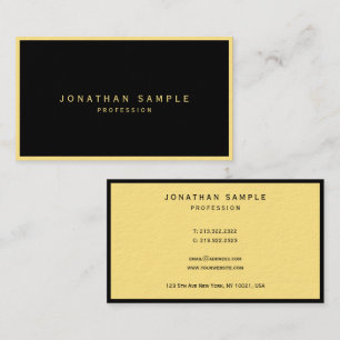 Luxurious Black & Gold Elegant Modern Ultra Thick Business Card