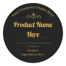 Luxurious Black Gold Hand Crafted Candle Label