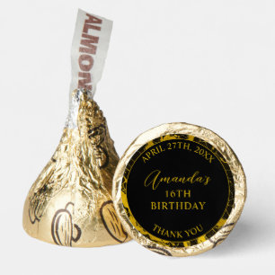 Luxurious Black & Gold Marble Sweet 16 Birthday Hershey®'s Kisses®