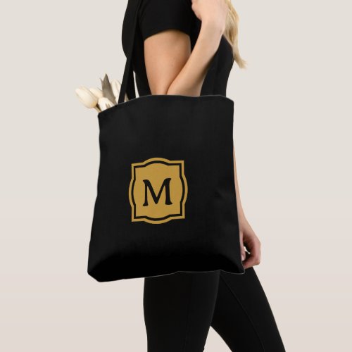 Luxurious Black Gold Monogram Timeless Defined Tote Bag