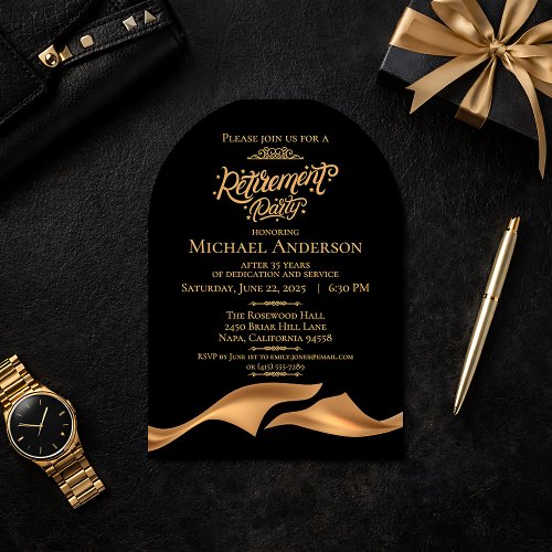 Luxurious Black Gold Retirement Party