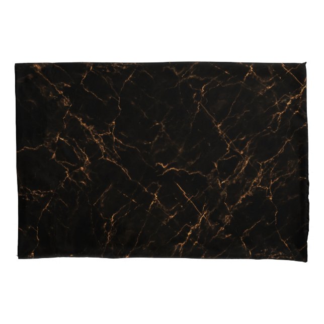 Luxurious Black Marble: Elegant Texture Pillow Case (Front)