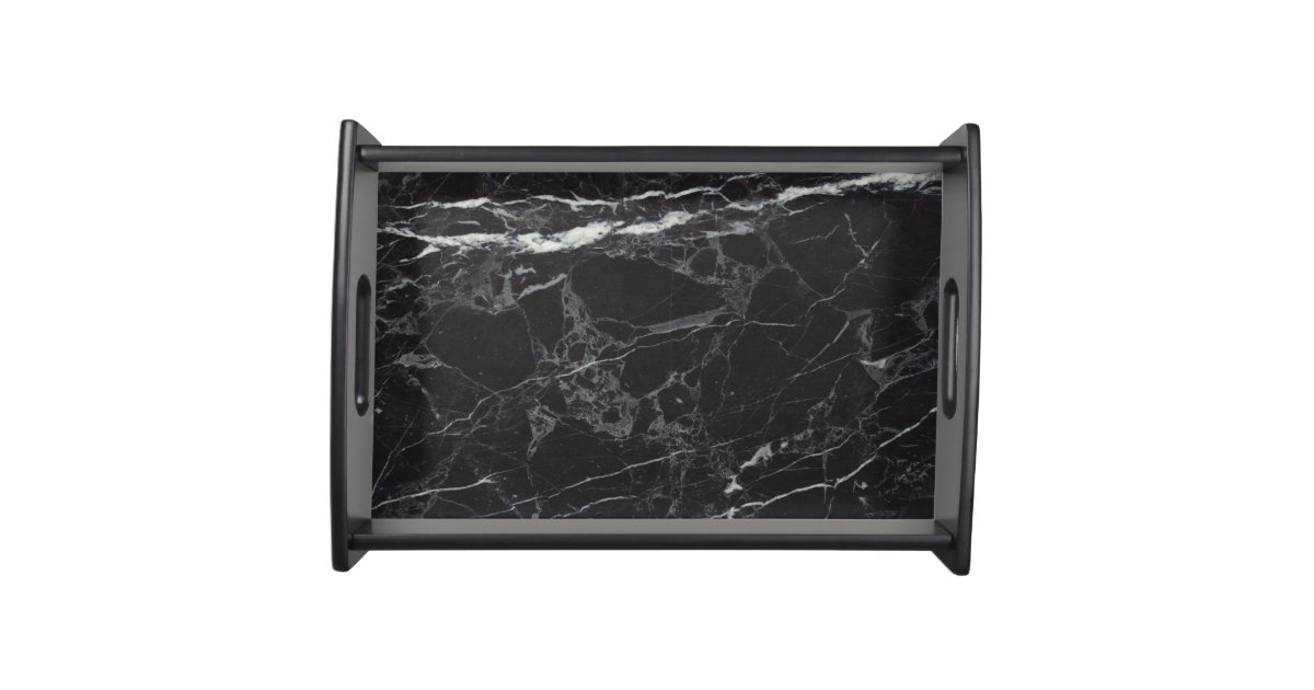 Luxurious Black Marble Serving Tray Zazzle