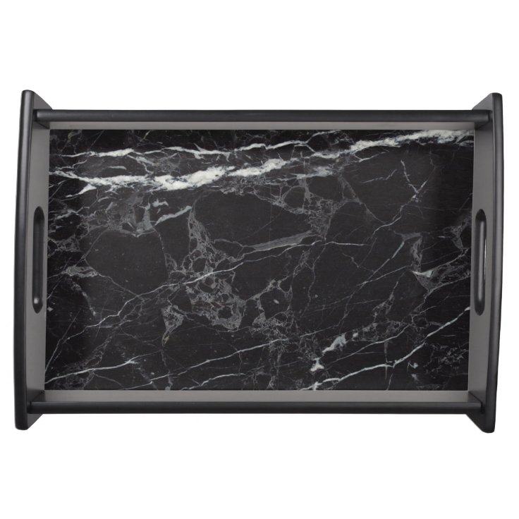 Luxurious Black Marble Serving Tray Zazzle