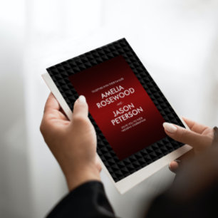 Luxurious Black Polygon Shape Pattern Wedding Invitation