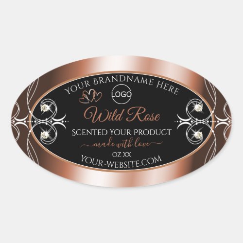 Luxurious Black Rose Gold Decor Product Label Logo