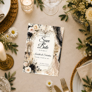 Luxurious Black Tie Elegance Wedding Save The Date