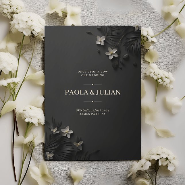 Luxurious Black Wedding Invitation Card (Creator Uploaded)