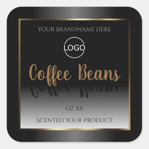 Luxurious Black White Gold Product Label with Logo