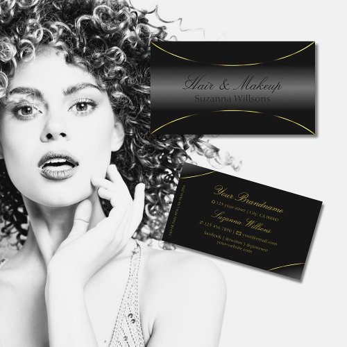 Luxurious Black with Gold Border Chic and Elegant Business Card