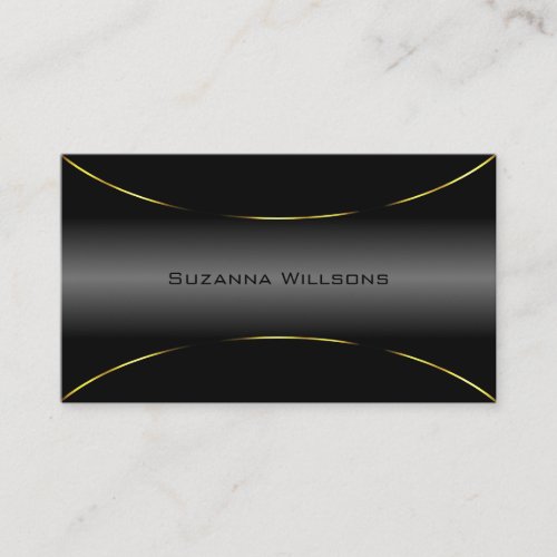 Luxurious Black with Gold Border Cool and Stylish Business Card