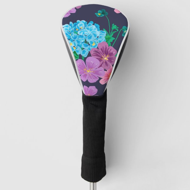 Luxurious Bloom Painted Golf Head Cover (Front)