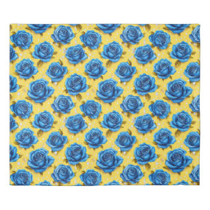 🌹 Luxurious Blue 3D Roses Blooming Elegance ✨ Duvet Cover