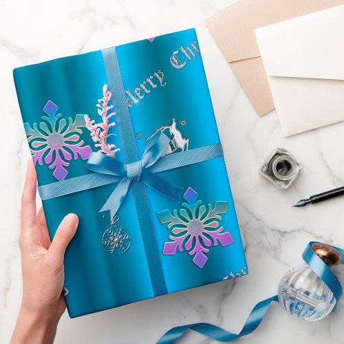 Luxurious Blue Christmas Wrapping Paper