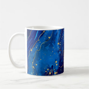 Luxurious Blue Gold Marble Texture Coffee Mug
