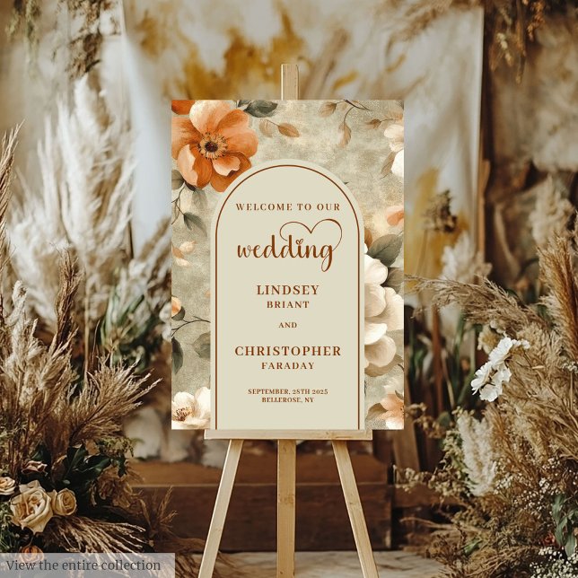 Luxurious Boho Terracotta Beige Olive Welcome Sign (Luxurious Boho Terracotta Beige Olive Welcome Sign)