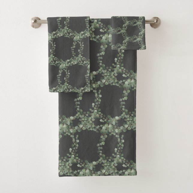 LUXURIOUS BOTANICAL GREY GREEN HAMPTON TOWEL SET (Insitu)
