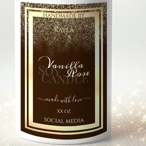 Luxurious Brown Product Packaging Label Gold Frame