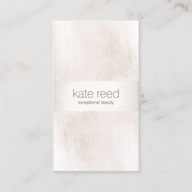 Luxurious Brushed White marble Silver Stripe Business Card (Front)
