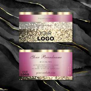 Luxurious Burgundy Gold Sparkling Glitter Add Logo Business Card