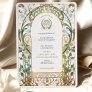 Luxurious Calla Lily Antique Gold Floral Wedding Invitation