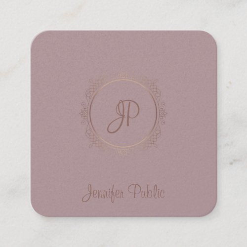 Luxurious Calligraphy Script Name Modern Template Square Business Card