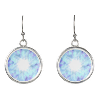 Luxurious Celestial Blue Glow Radiant Nebula Earrings