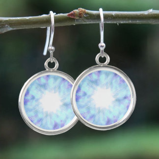 Luxurious Celestial Blue Glow Radiant Nebula Earrings
