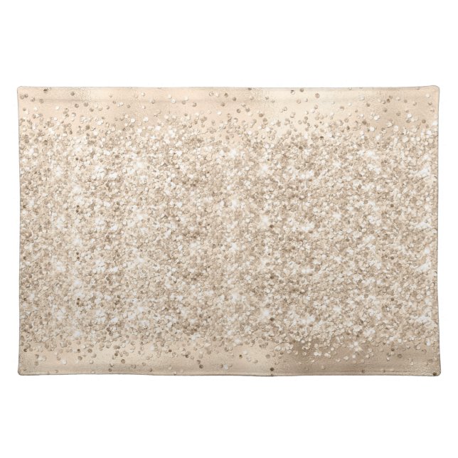 LUXURIOUS CHAMPAGNE GLITTER  CLOTH PLACEMAT (Front)