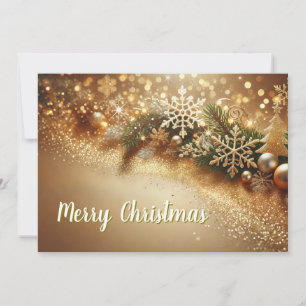 Luxurious Christmas Background with Golden Bokeh Holiday Card