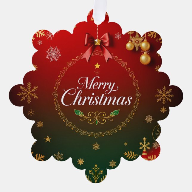 Luxurious Christmas Elegance Ornament Card (Front)