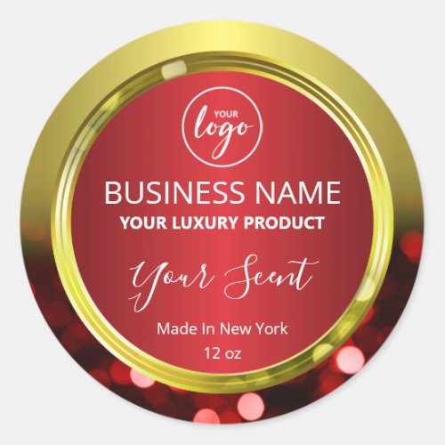 Luxurious Christmas Red And Gold Product Labels