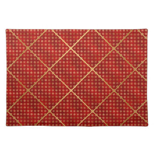 LUXURIOUS CHRISTMAS RED GOLD CLOTH PLACEMAT