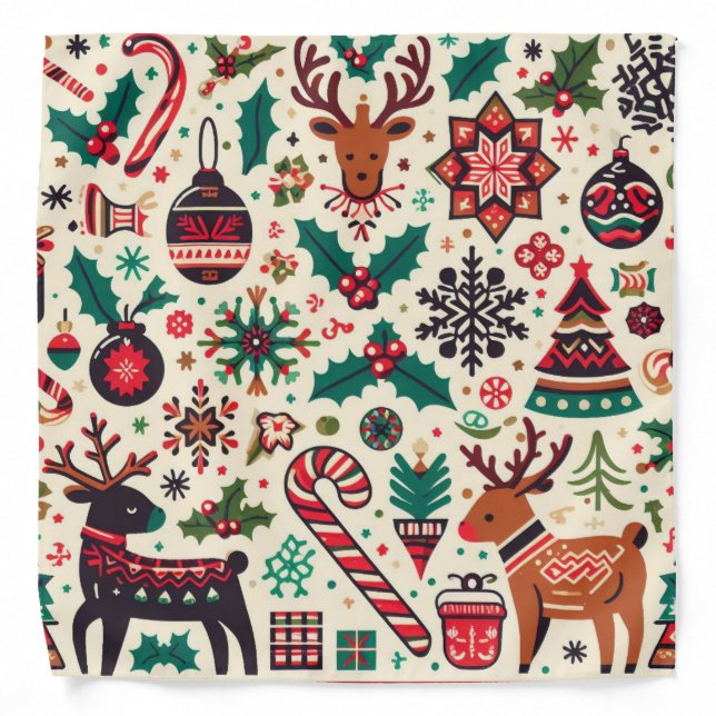 Luxurious Christmas Season Pattern  Bandana (Front)