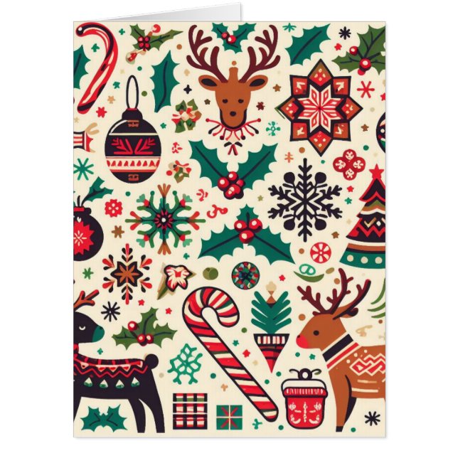 Luxurious Christmas Season Pattern  Card (Front)