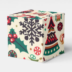 Luxurious Christmas Season Pattern  Favor Boxes