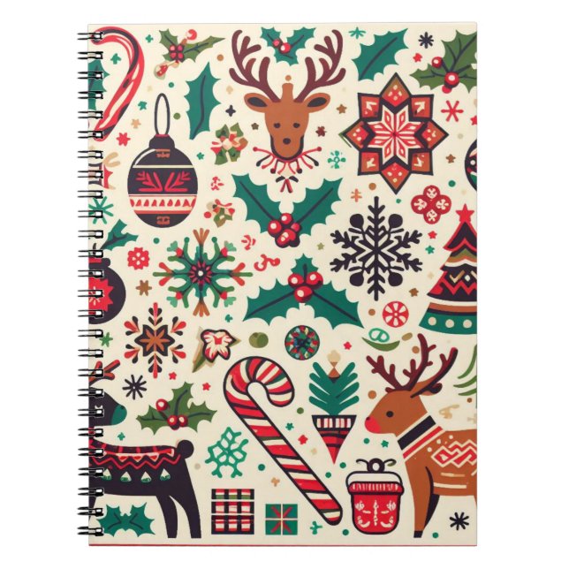Luxurious Christmas Season Pattern  Notebook (Front)
