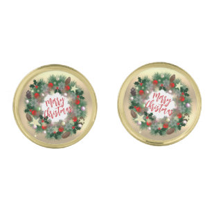 Luxurious Christmas wreath Cufflinks