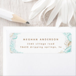 luxurious coastal seaside return address label